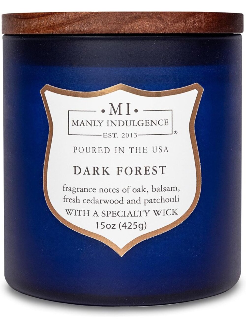 Dark Forest Scented Candle for Men - Wood Wick, 15oz, Oak & Cedarwood - Long